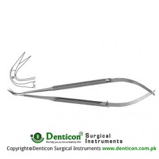 Micro Vascular Scissors Round Handle - Fine Blades - Angled 125° Stainless Steel, 16.5 cm - 6 1/2"